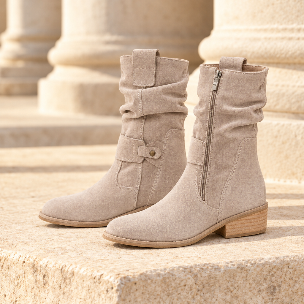 Carly Slouchy Suede-Look Boots  Drako™️ shoes