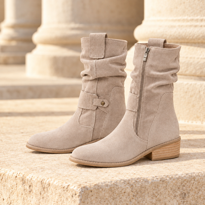 Carly Slouchy Suede-Look Boots  Drako™️ shoes
