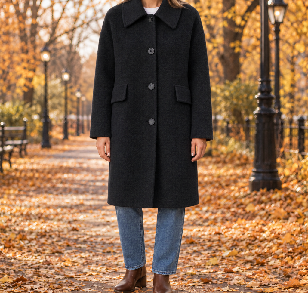 Madison Brushed Point-Collar Coat  Drako™️ jackets