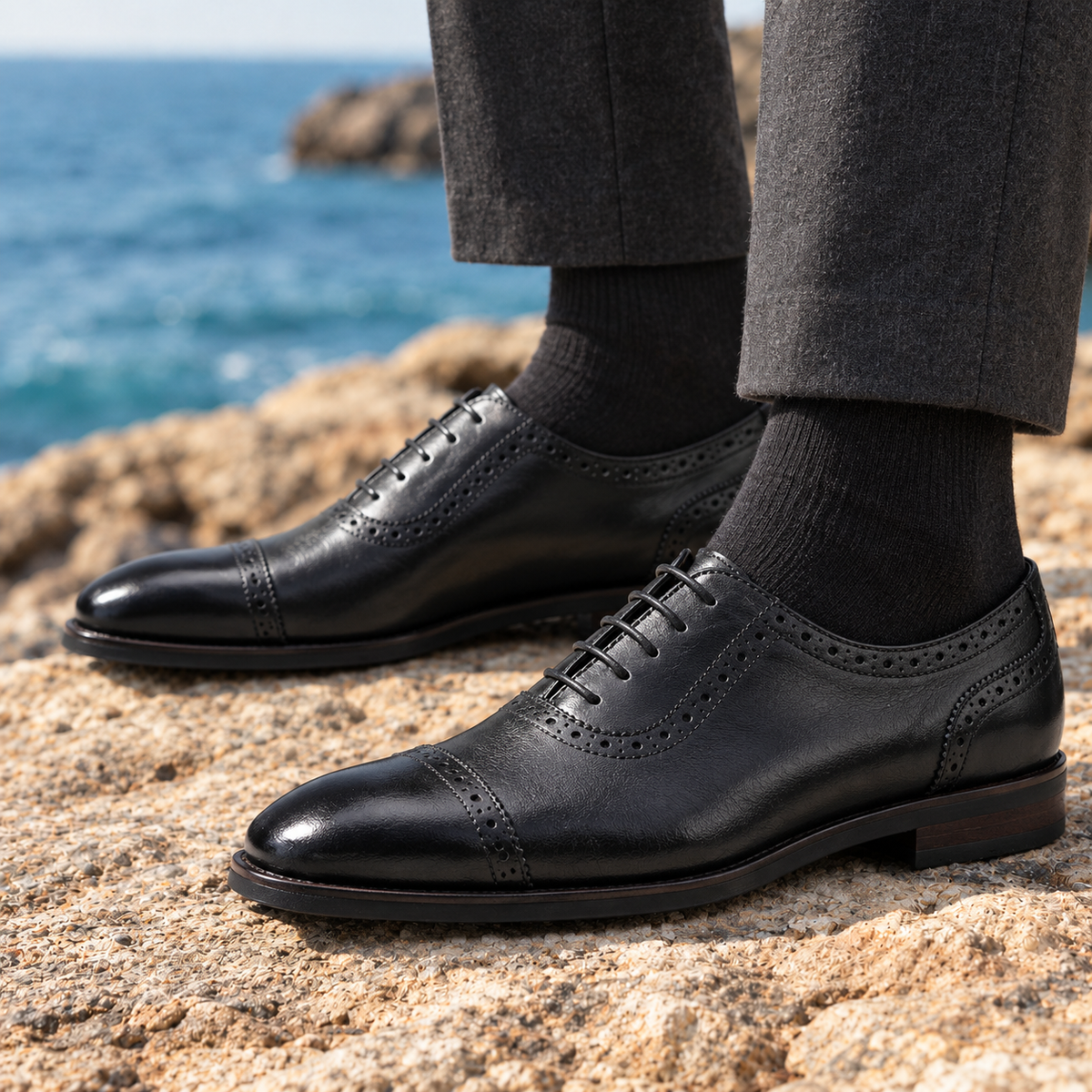 Theodore Cap-Toe Leather Oxfords  Drako™️ shoes