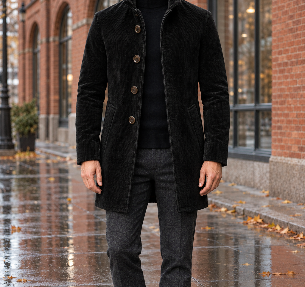 Grayson Stand-Collar Corduroy Coat  Drako™️ jackets