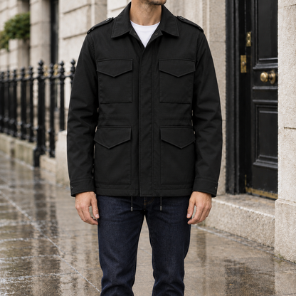 Austin Four-Pocket Field Jacket - Black, worn, full jacket