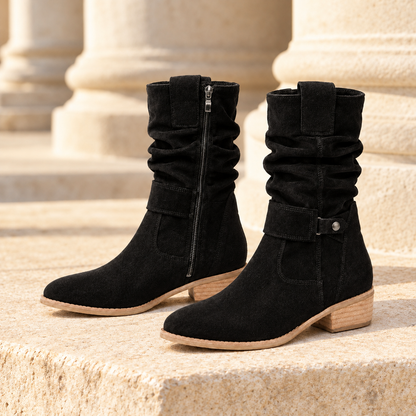 Carly Slouchy Suede-Look Boots  Drako™️ shoes