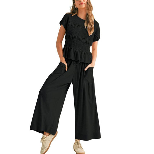 Valenza Smocked Wide Leg Set  Drako™️