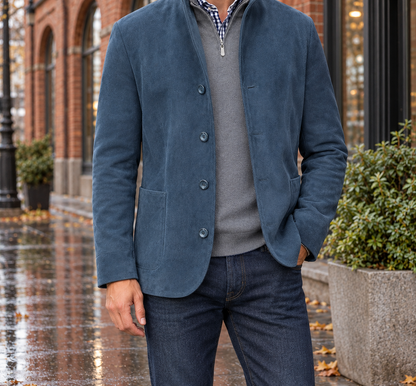 Wesley Suede-Look Stand-Collar Jacket  Drako™️ jackets