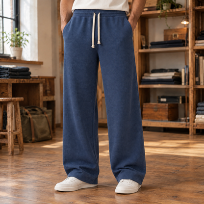 Wyatt Waffle-Knit Wide-Leg Pants  Drako™️ trousers