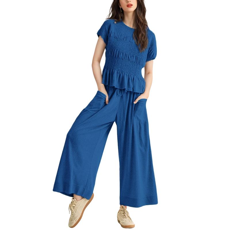Valenza Smocked Wide Leg Set  Drako™️