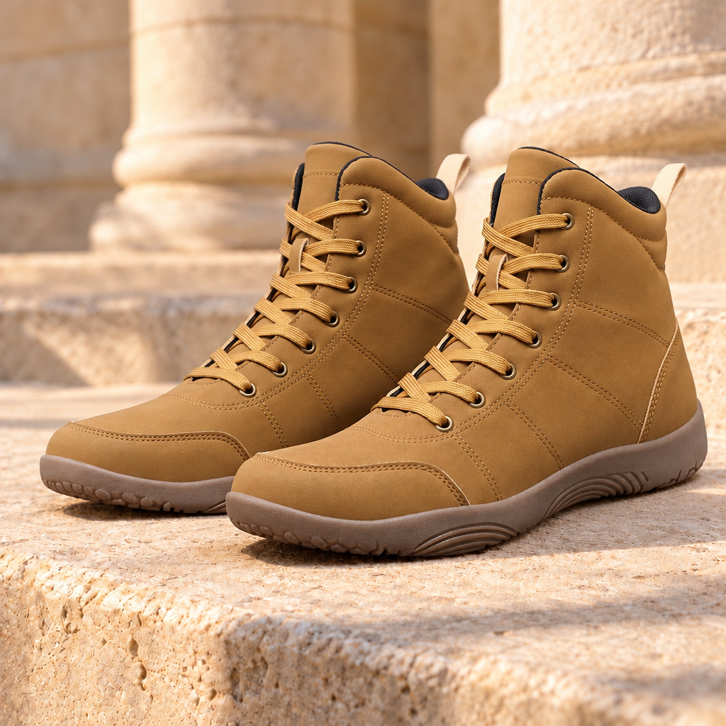 Kyle Padded-Collar High-Top Boots - Brown, full pair