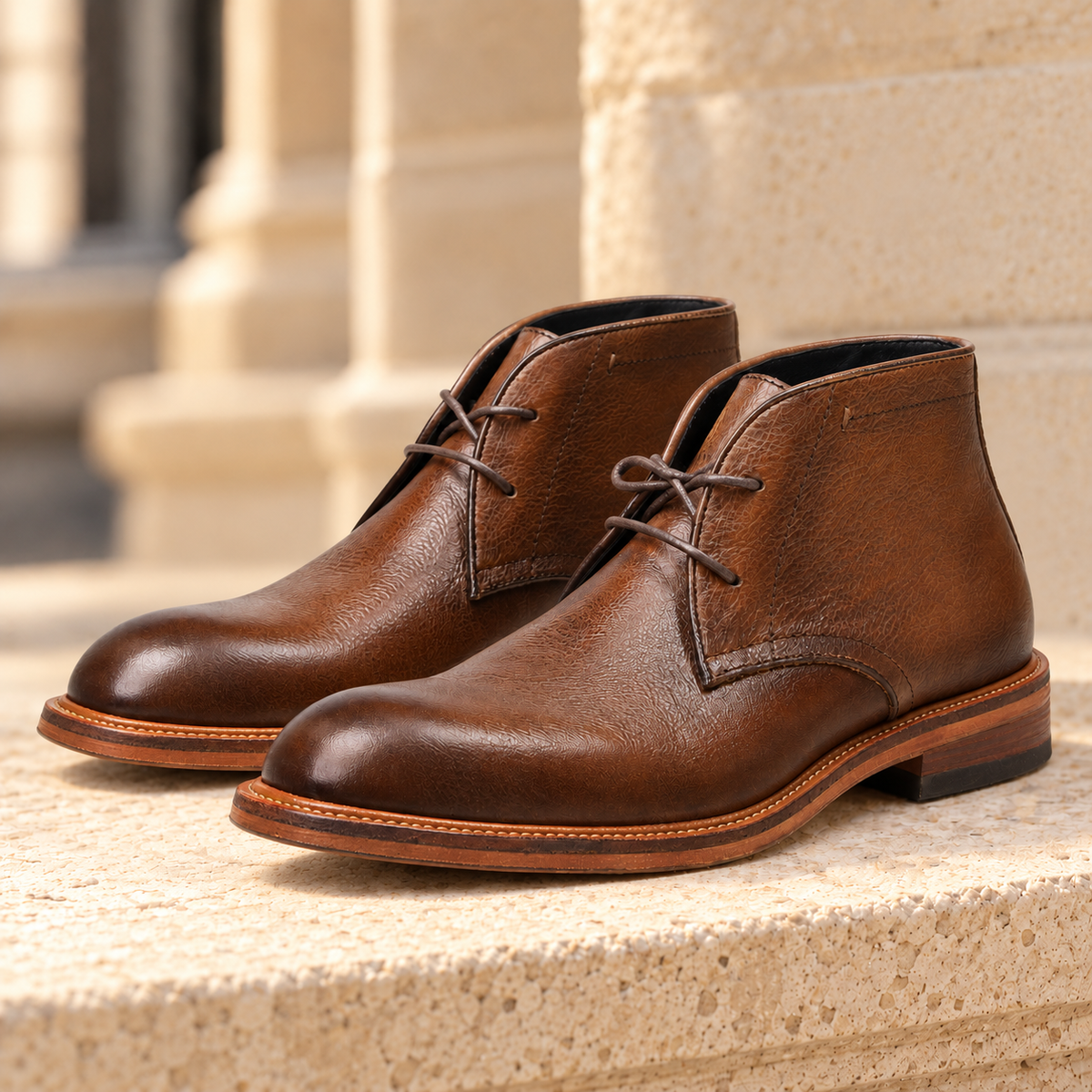 Hartley Leather Chukka Boots - Brown, full pair