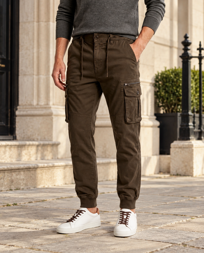 Evander Cargo Joggers — Brown, full item