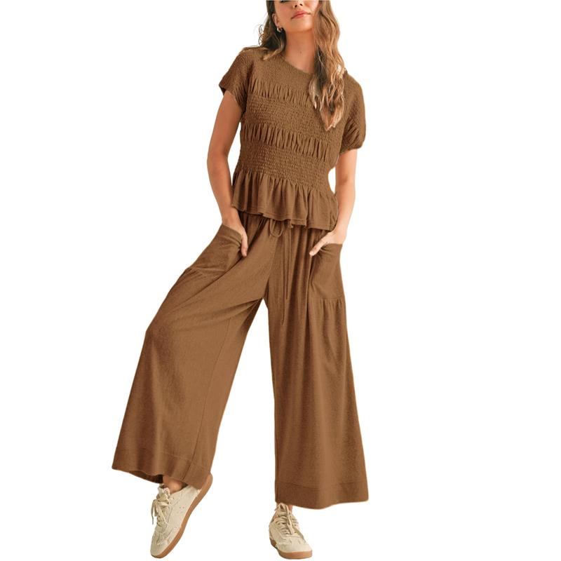 Valenza Smocked Wide Leg Set  Drako™️