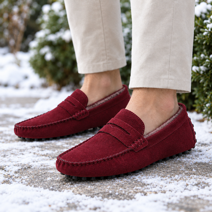 Hudson Fleece-Lined Suede Driving Loafers  Drako™️ shoes
