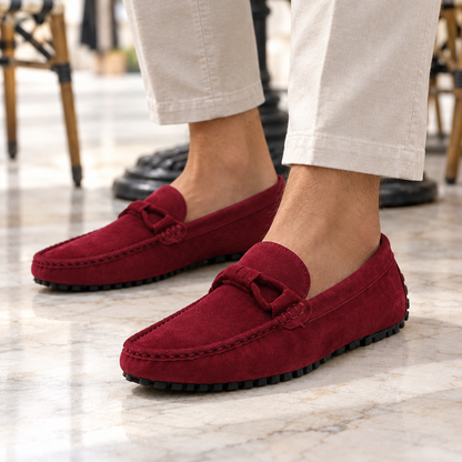 Cole Knotted Suede Driving Loafers  Drako™️ shoes
