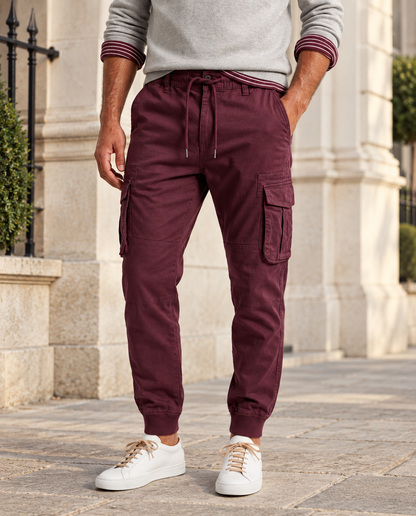 Evander Cargo Joggers — Burgundy, full item