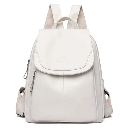 Leather Flap-Front Daypack for Women | Theft-Proof Design | Durable Leather | Organized Storage  Drako™️