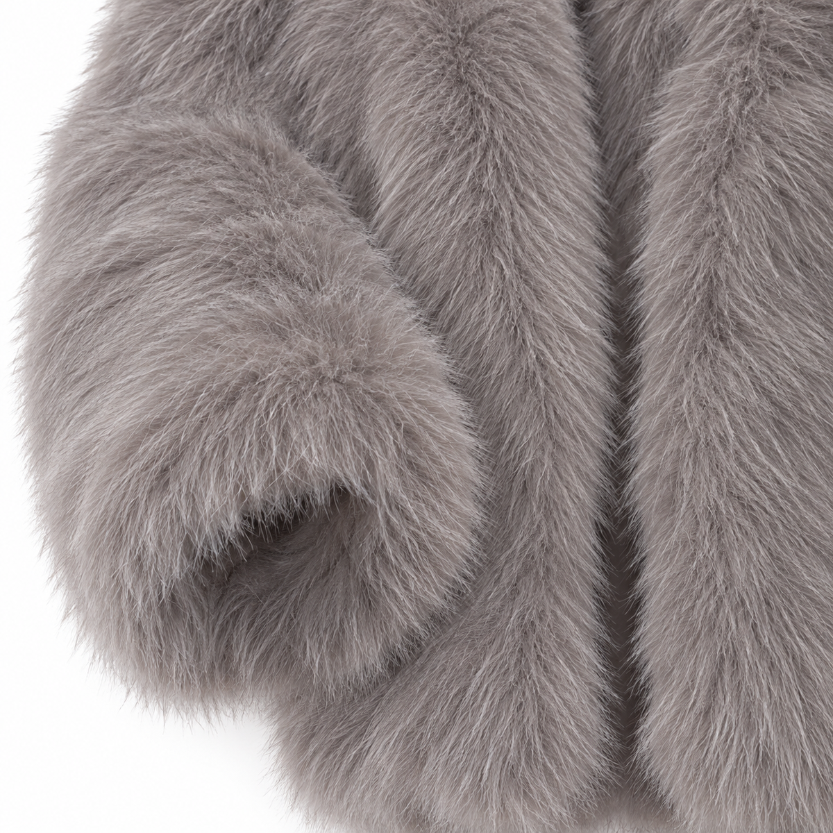 Ashley Faux-Fur Cropped Jacket - Soft Mist Cocoa, cuff close-up