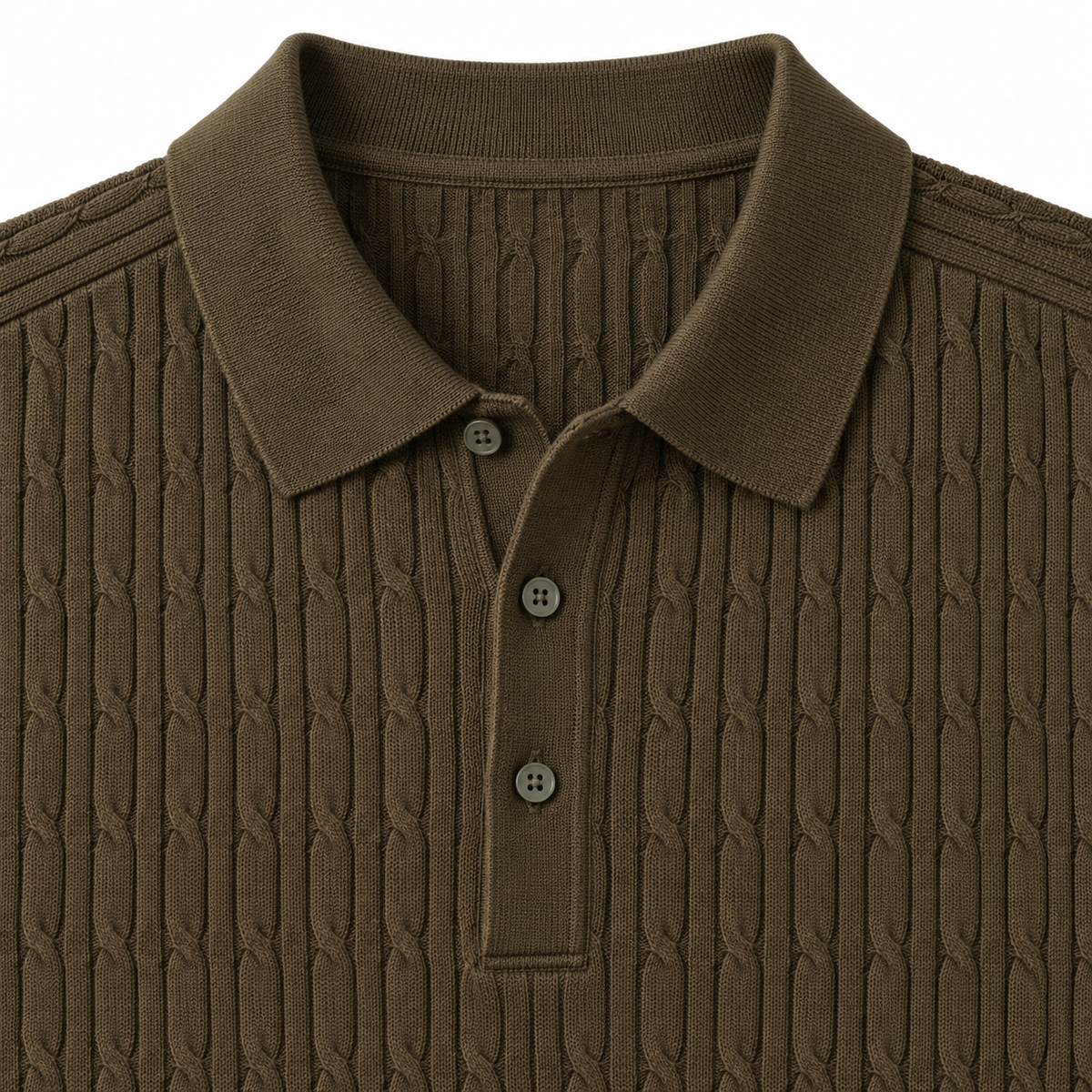 Daniel Cable-Knit Short-Sleeve Polo  Drako™️ tops