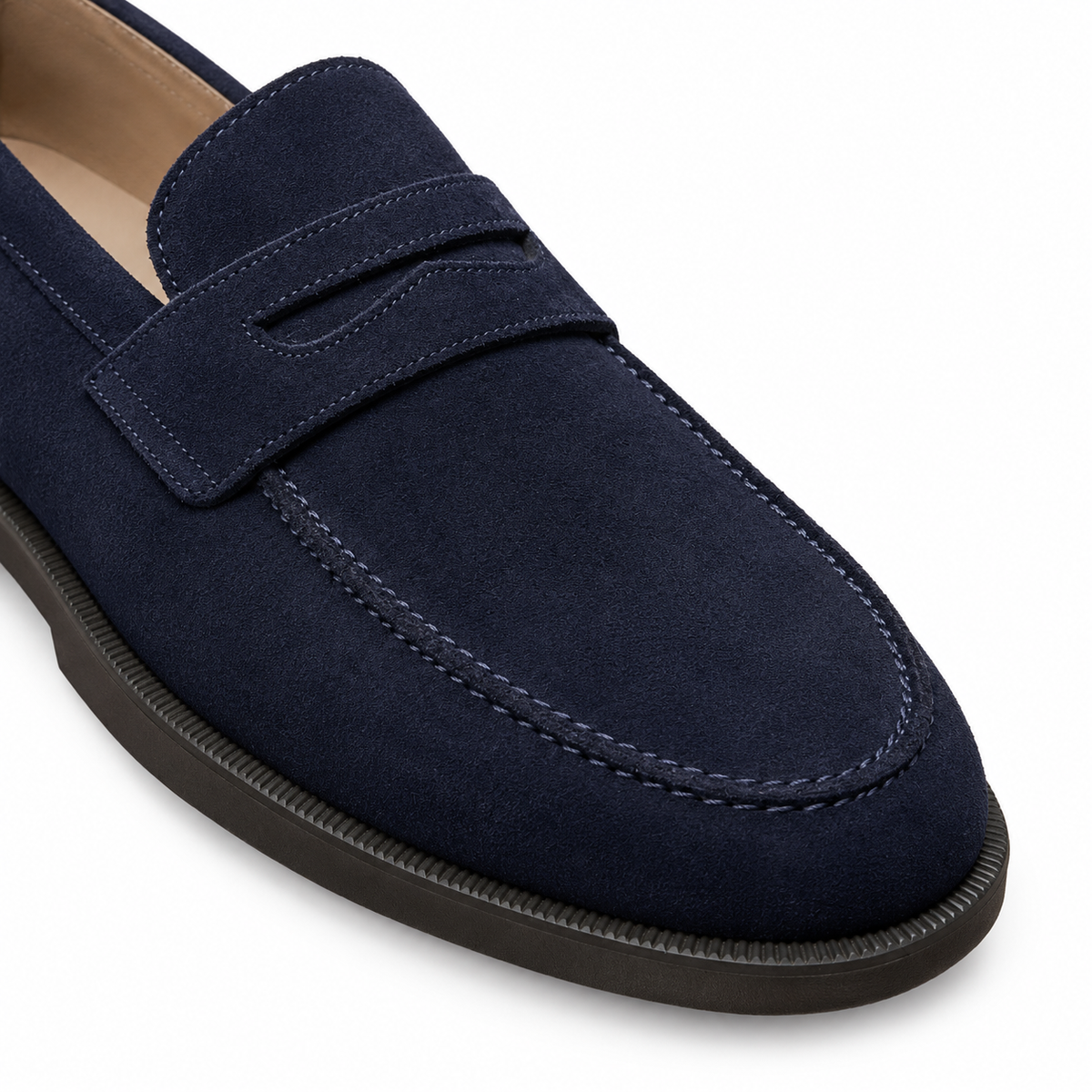 Wesley Lug-Sole Suede Penny Loafers  Drako™️ shoes