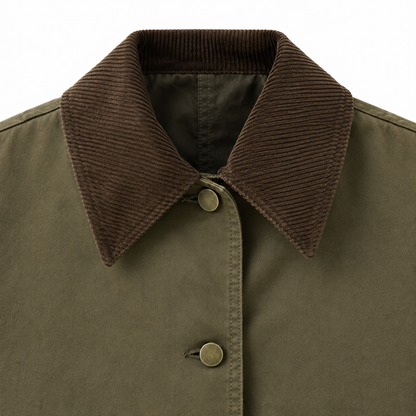 Molly Cord-Collar Cropped Barn Jacket  Drako™️ jackets