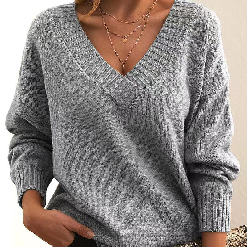Women’s V-Neck Sweater | Premium Cashmere | Breathable & Moisture-Wicking | Comfortable Fit  Drako™️