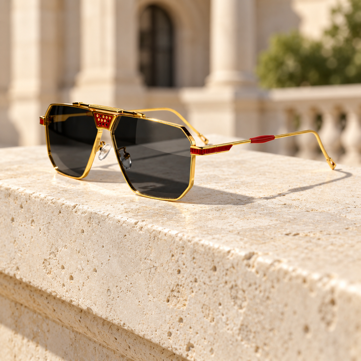Dorian Octagonal Sunglasses — Ember, full item