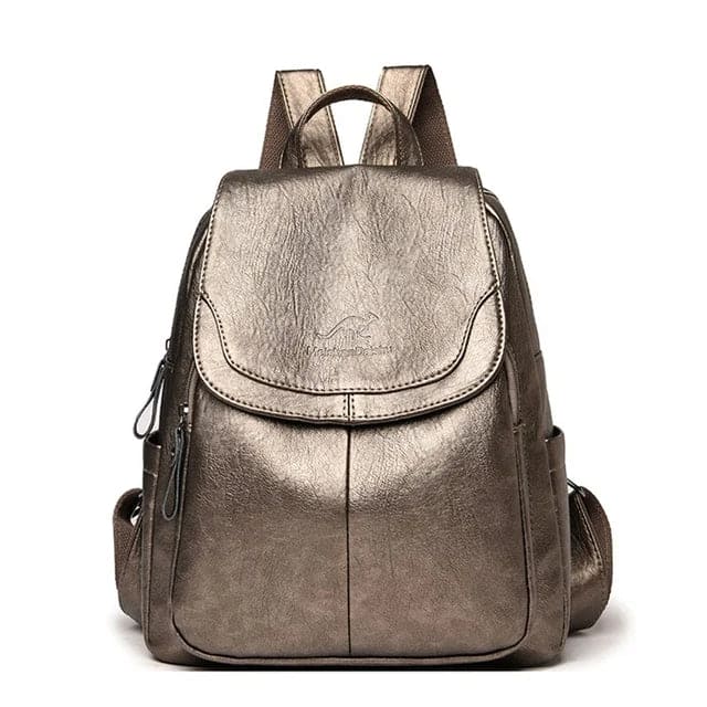Leather Flap-Front Daypack for Women | Theft-Proof Design | Durable Leather | Organized Storage  Drako™️