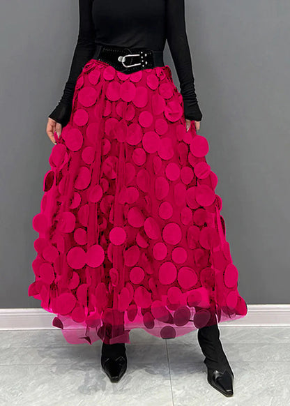 Women’s Midi Skirt | Polka Dot & Tulle Patchwork | Lightweight Breathable Fabric | Comfortable Fit  Drako™️
