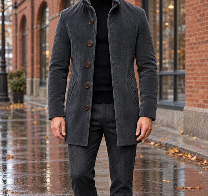 Grayson Stand-Collar Corduroy Coat  Drako™️ jackets