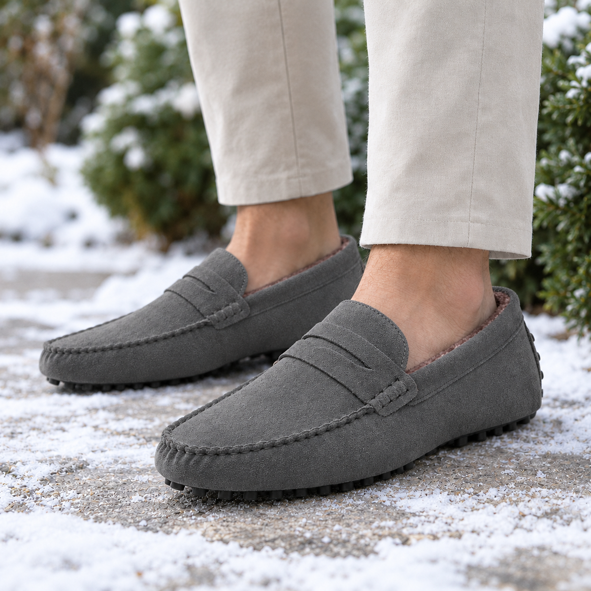 Hudson Fleece-Lined Suede Driving Loafers  Drako™️ shoes