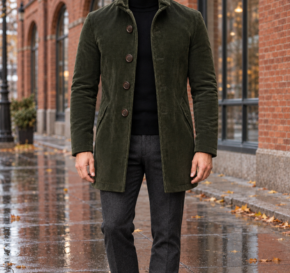Grayson Stand-Collar Corduroy Coat  Drako™️ jackets