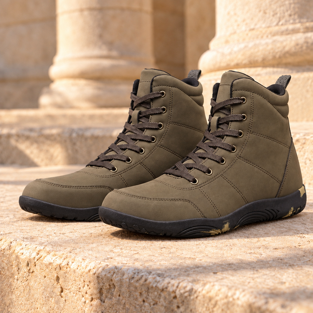 Kyle Padded-Collar High-Top Boots - Green, full pair