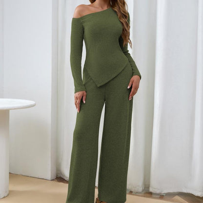 Calabria Ribbed One-Shoulder Set  Drako™️