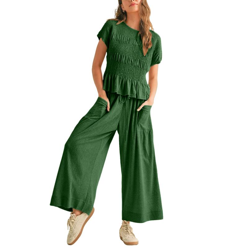 Valenza Smocked Wide Leg Set  Drako™️