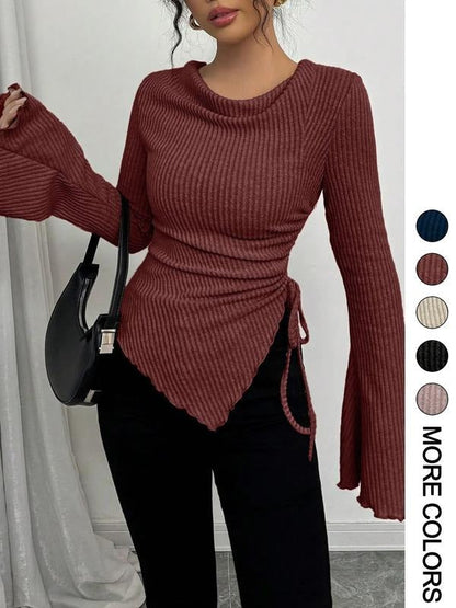 Bellagio Wrap Rib Knit Top  Drako™️