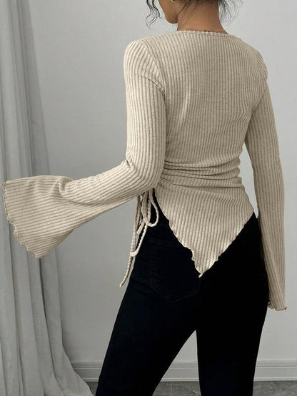 Bellagio Wrap Rib Knit Top  Drako™️
