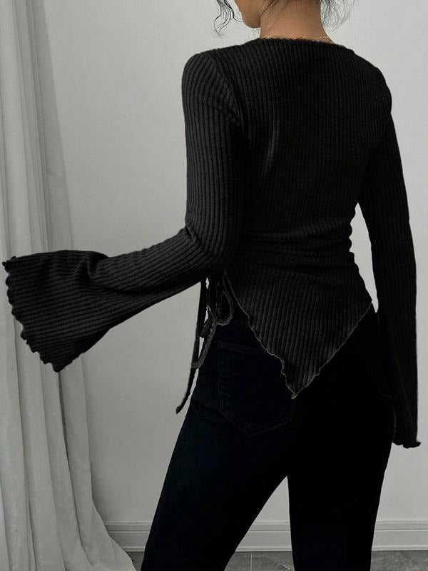 Bellagio Wrap Rib Knit Top  Drako™️