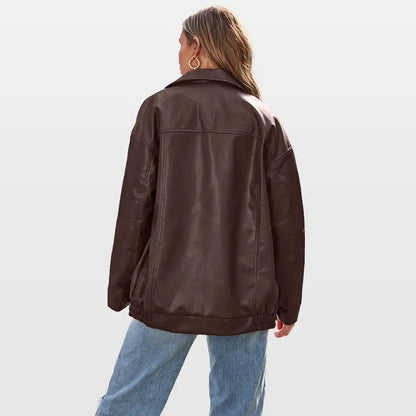 Carmela Leather Zip Jacket  Drako™️