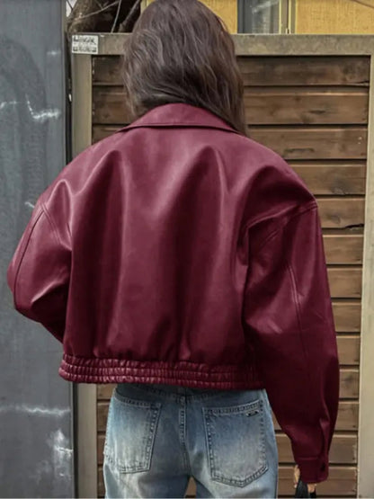 Valdoria Cropped Leather Jacket  Drako™️