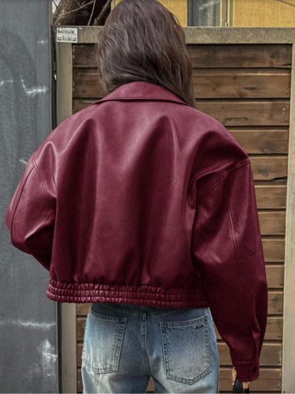 Valdoria Cropped Leather Jacket  Drako™️