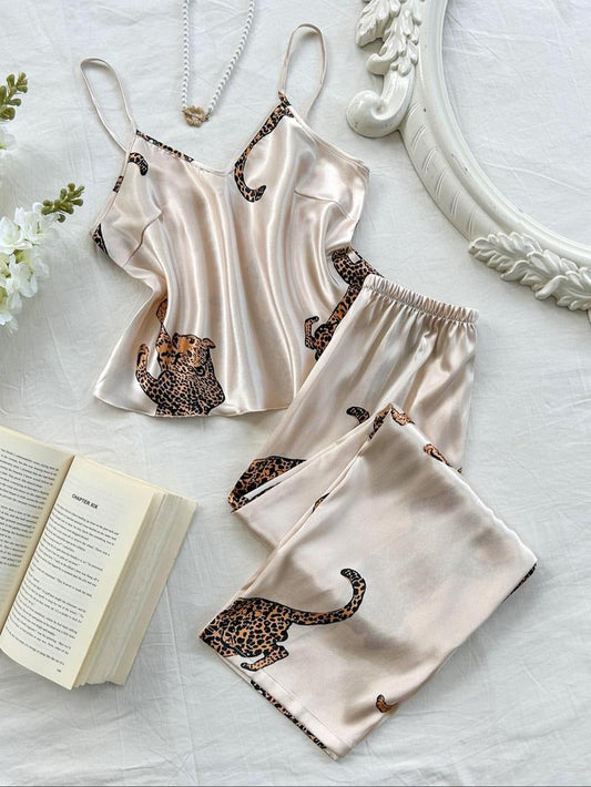 Malaga Leopard Silk Pajama Set  Drako™️