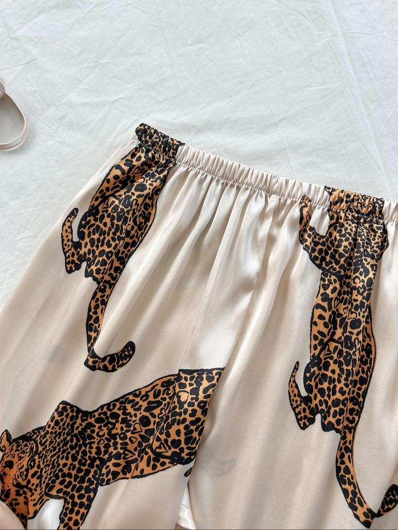 Malaga Leopard Silk Pajama Set  Drako™️