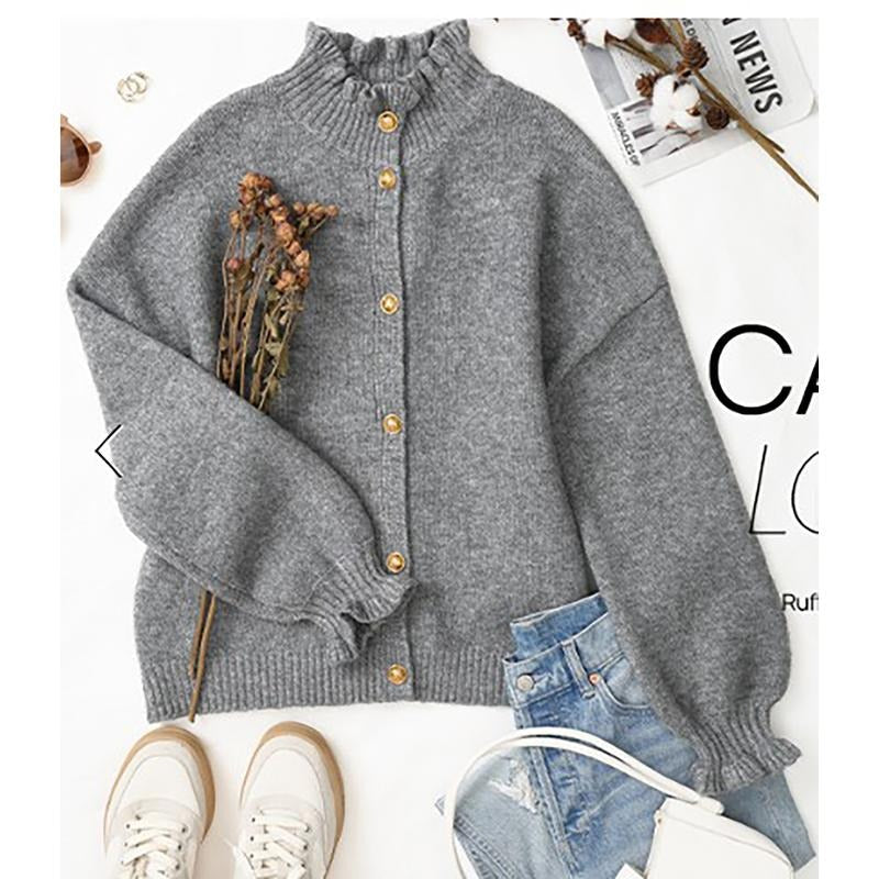 Sines Buttoned Knit Cardigan  Drako™️