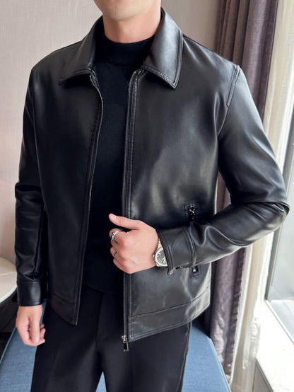 Amalfi Leather Moto Jacket  Drako™️