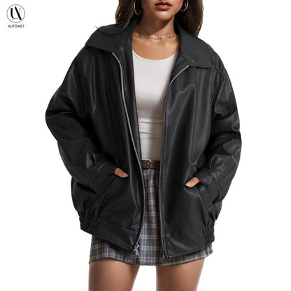 Carmela Leather Zip Jacket  Drako™️