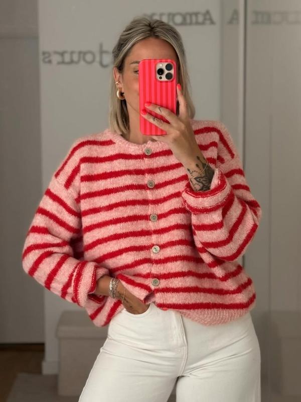 Calidora Striped Knit Cardigan  Drako™️