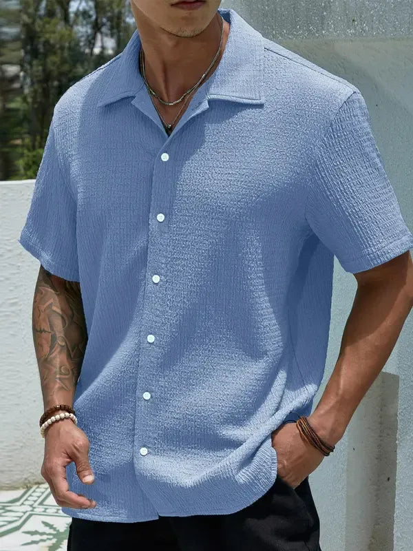 Salerno Textured Short Sleeve Shirt  Drako™️