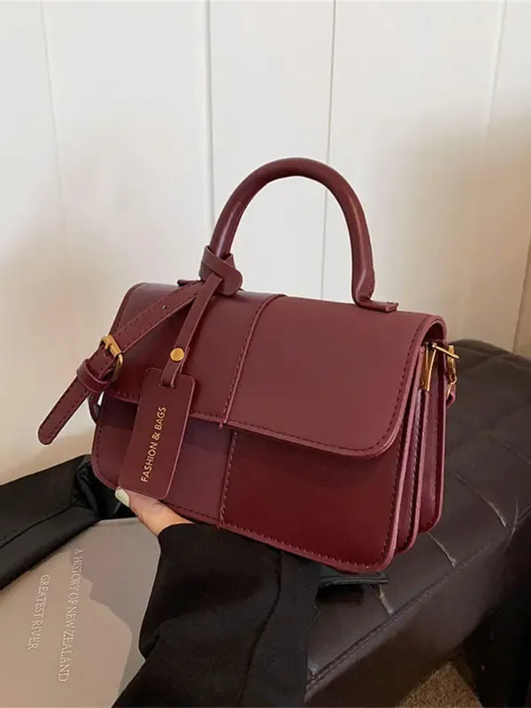 Lunara Structured Leather Top Handle Bag  Drako™️