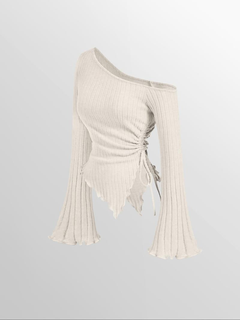 Malaga Asymmetric Ribbed Top  Drako™️