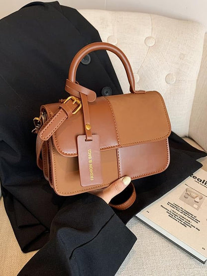 Lunara Structured Leather Top Handle Bag  Drako™️