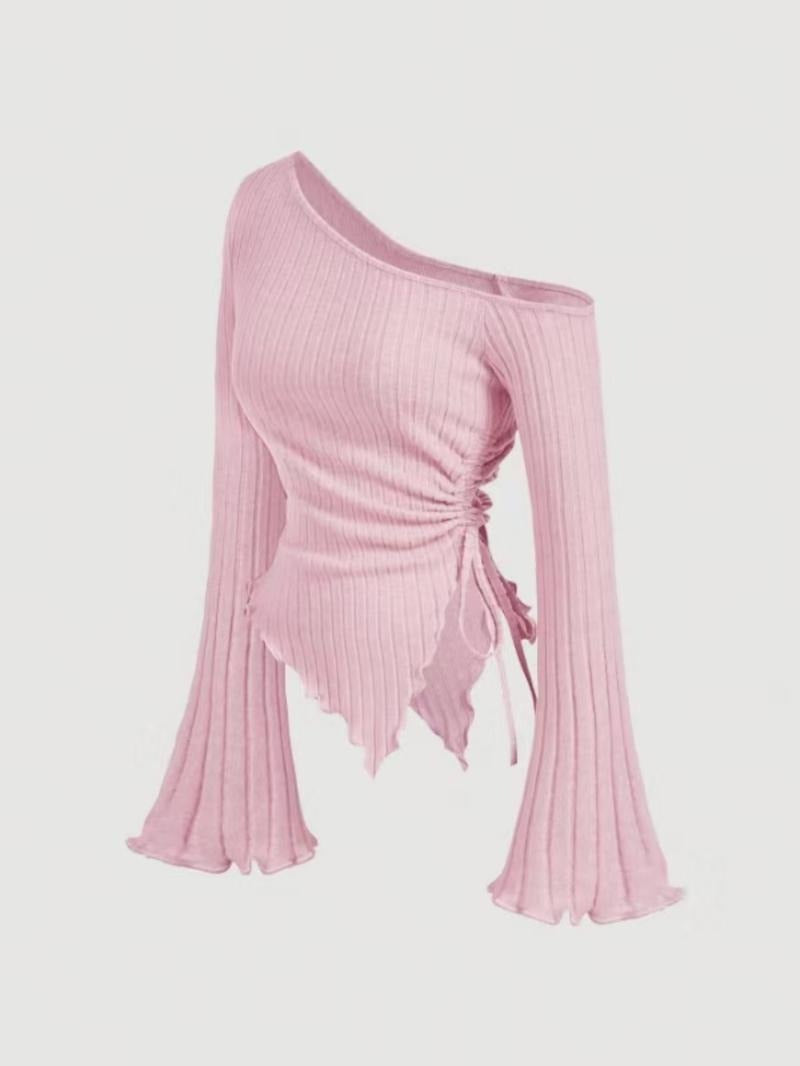 Malaga Asymmetric Ribbed Top  Drako™️